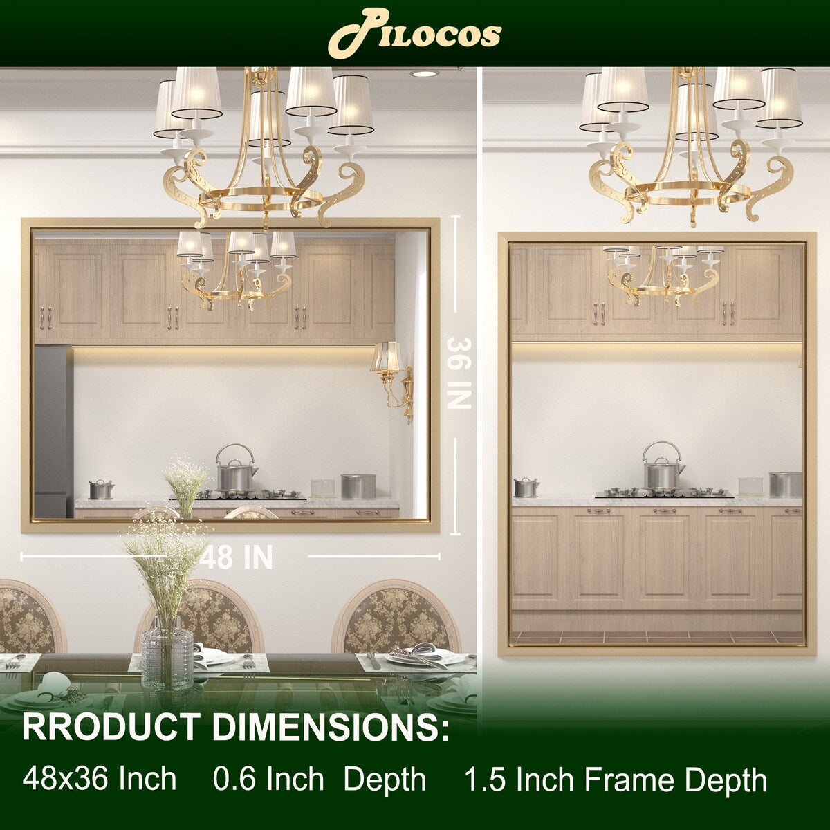 Bathroom Mirrors Wall Mounted Rectangle Vanity Cosmetic Makeup Mirror