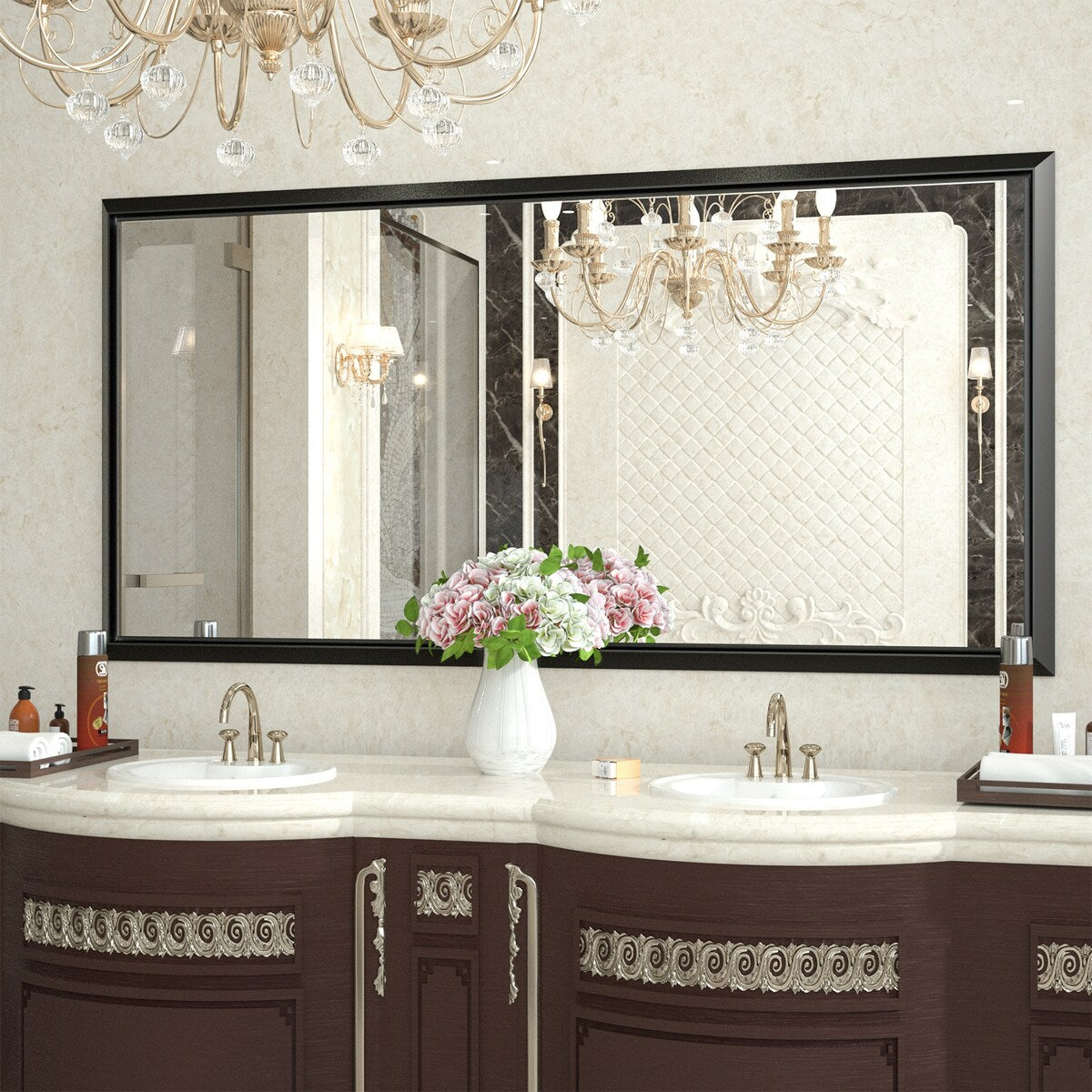 Bathroom Mirrors Wall Mounted Rectangle Vanity Cosmetic Makeup Mirror