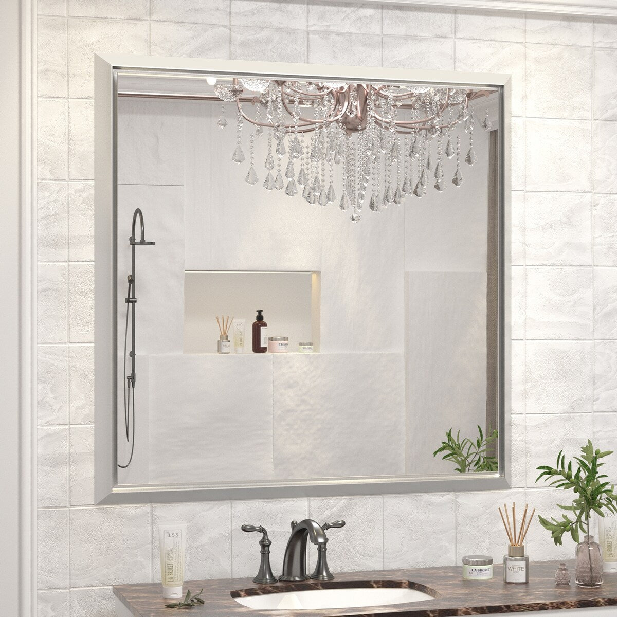 Bathroom Mirrors Wall Mounted Rectangle Vanity Cosmetic Makeup Mirror