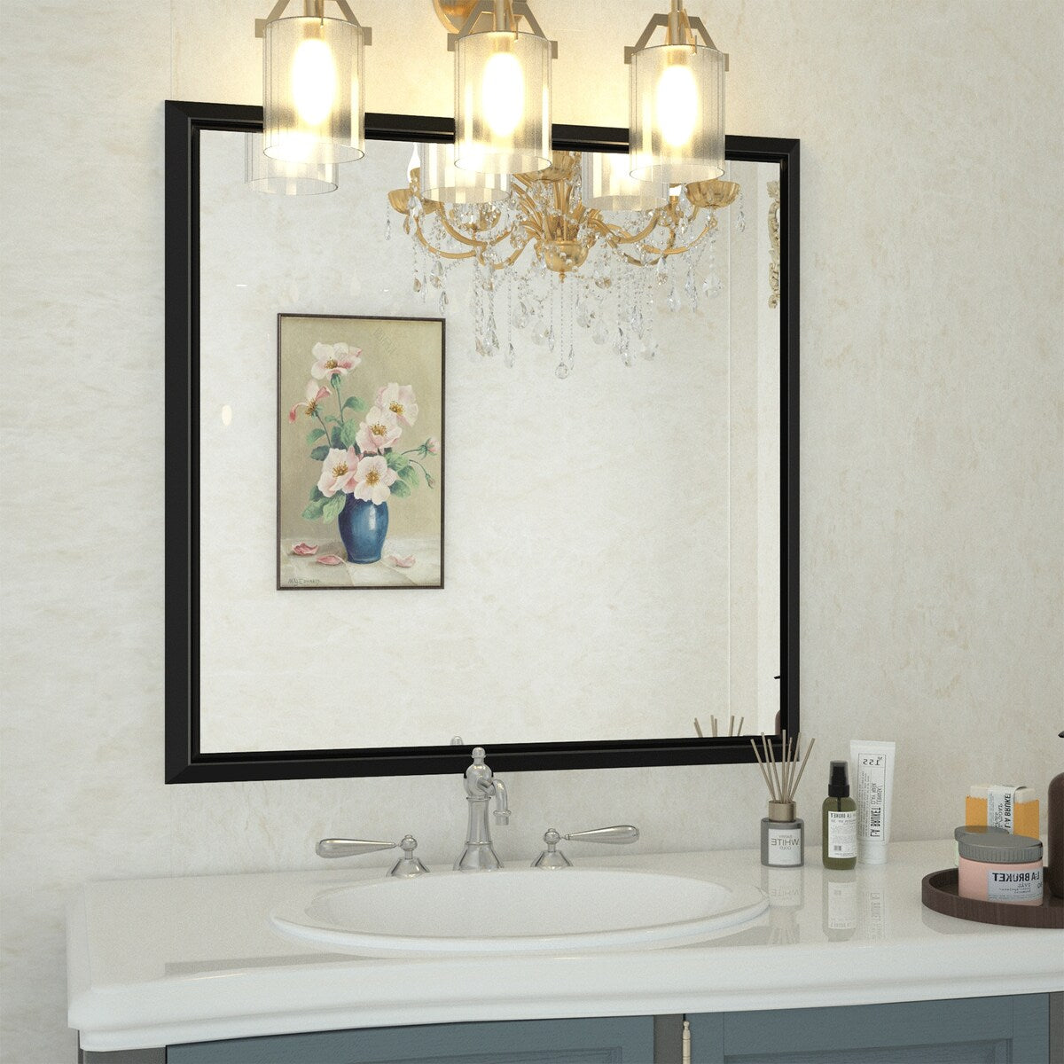 Bathroom Mirrors Wall Mounted Rectangle Vanity Cosmetic Makeup Mirror