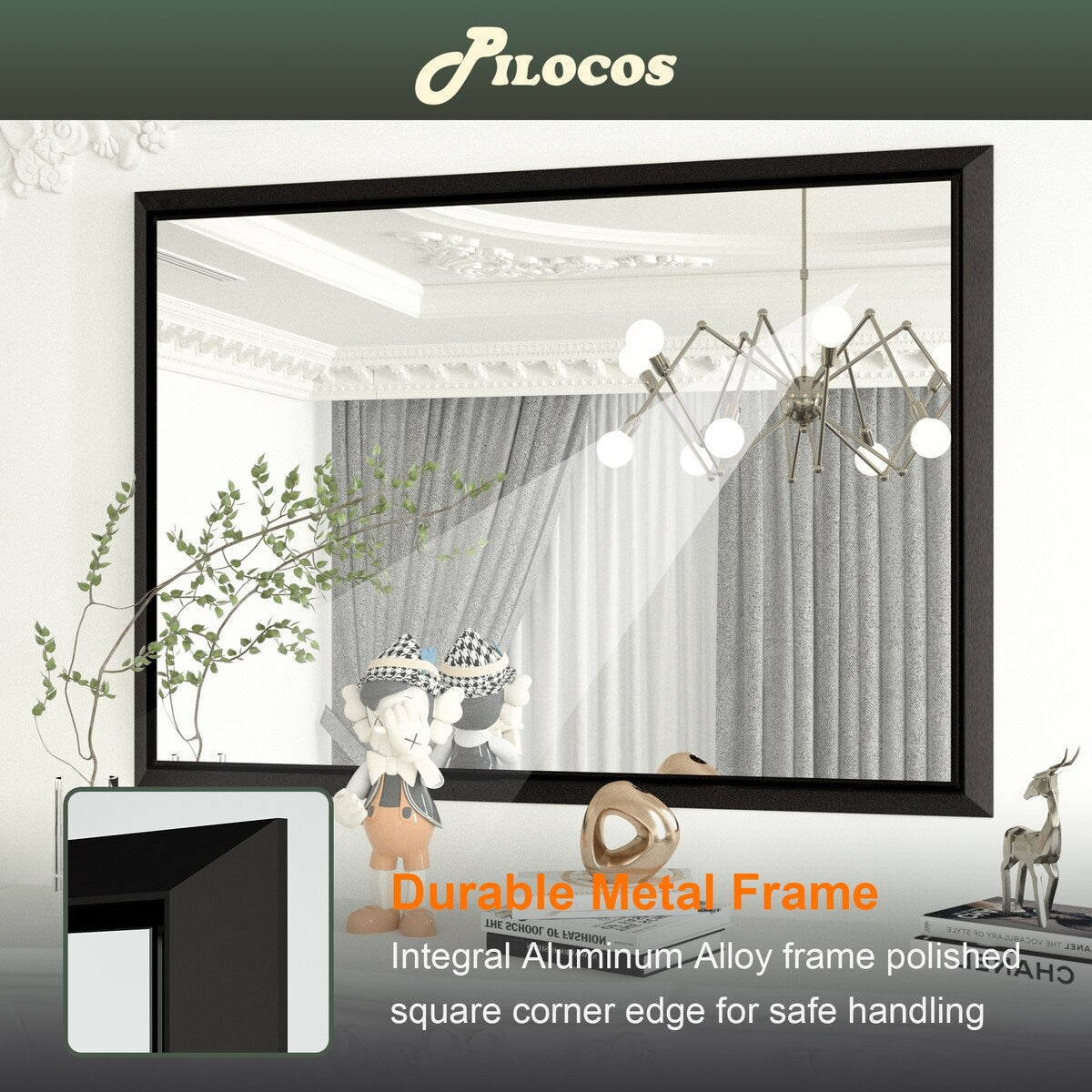 Bathroom Mirrors Wall Mounted Rectangle Vanity Cosmetic Makeup Mirror
