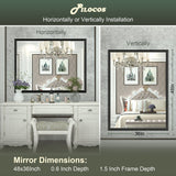 Bathroom Mirrors Wall Mounted Rectangle Vanity Cosmetic Makeup Mirror