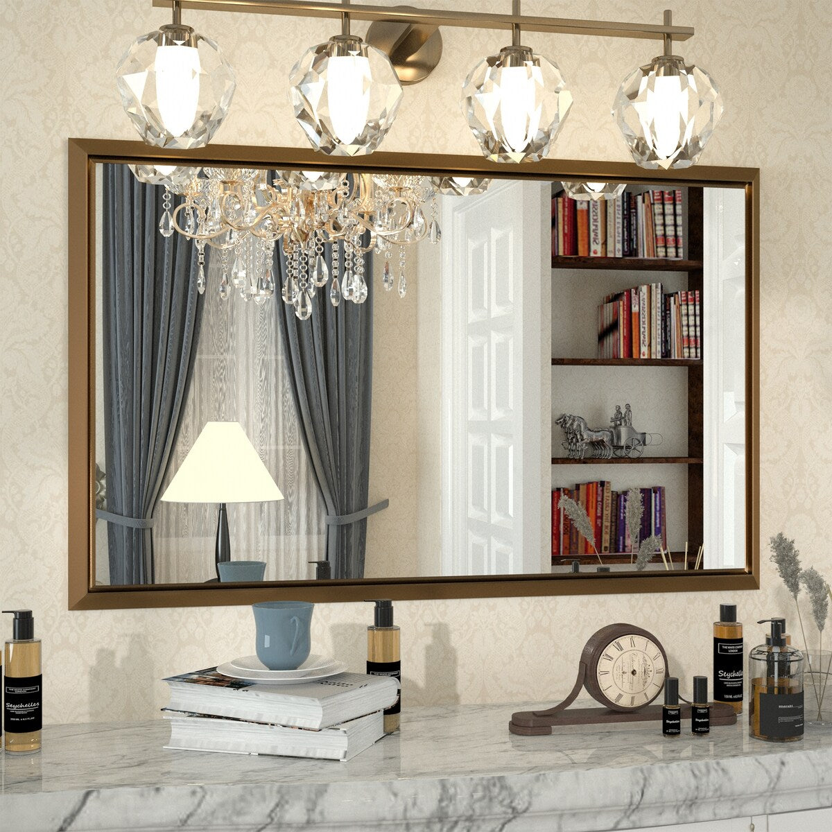 Bathroom Mirrors Wall Mounted Rectangle Vanity Cosmetic Makeup Mirror