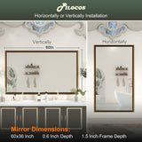 Bathroom Mirrors Wall Mounted Rectangle Vanity Cosmetic Makeup Mirror