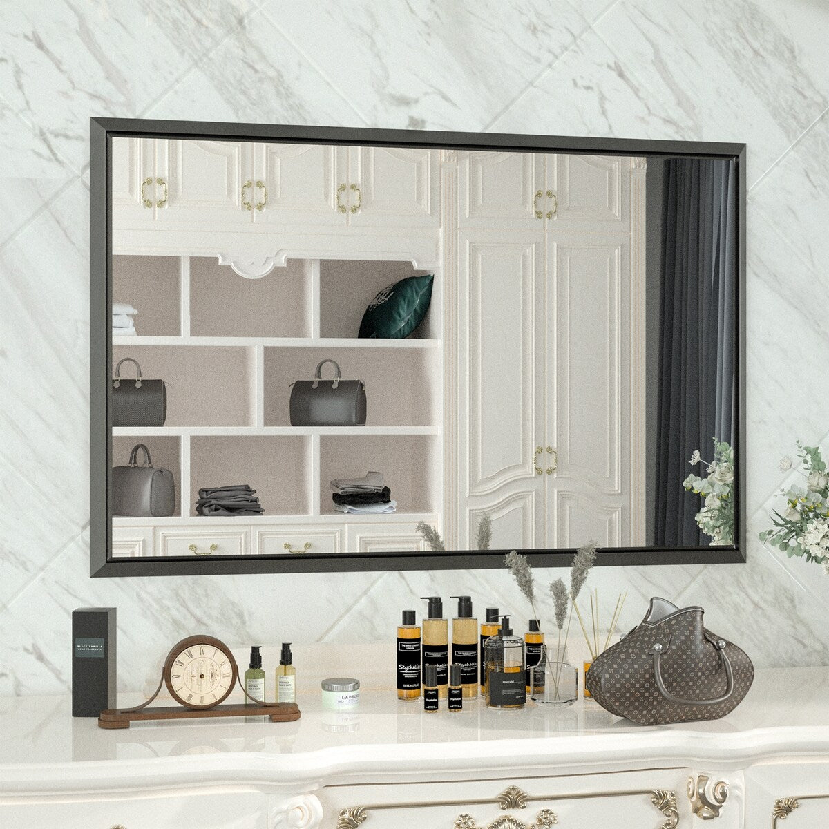 Bathroom Mirrors Wall Mounted Rectangle Vanity Cosmetic Makeup Mirror