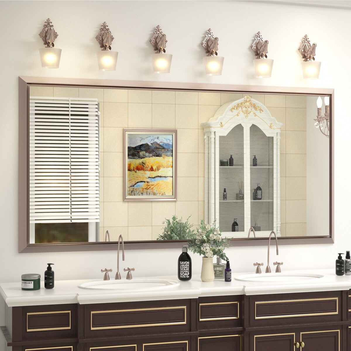 Bathroom Mirrors Wall Mounted Rectangle Vanity Cosmetic Makeup Mirror