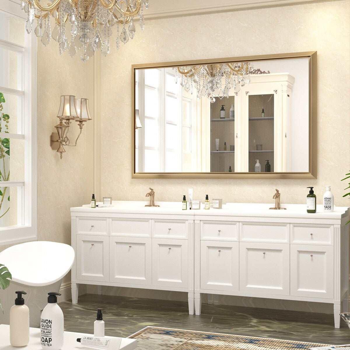 Bathroom Mirrors Wall Mounted Rectangle Vanity Cosmetic Makeup Mirror