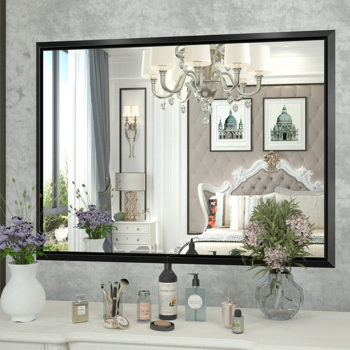 Bathroom Mirrors Wall Mounted Rectangle Vanity Cosmetic Makeup Mirror