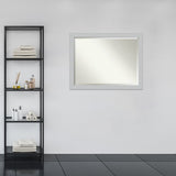 Beveled Wood Bathroom Wall Mirror - Shiplap White Frame