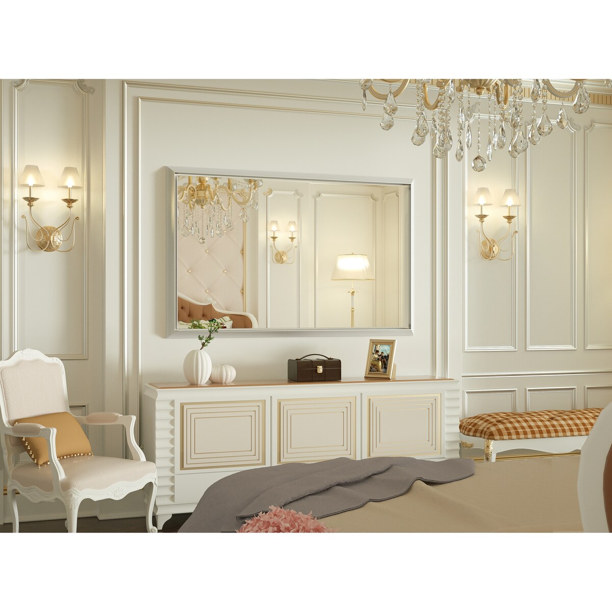 Bathroom Mirrors Wall Mounted Rectangle Vanity Cosmetic Makeup Mirror