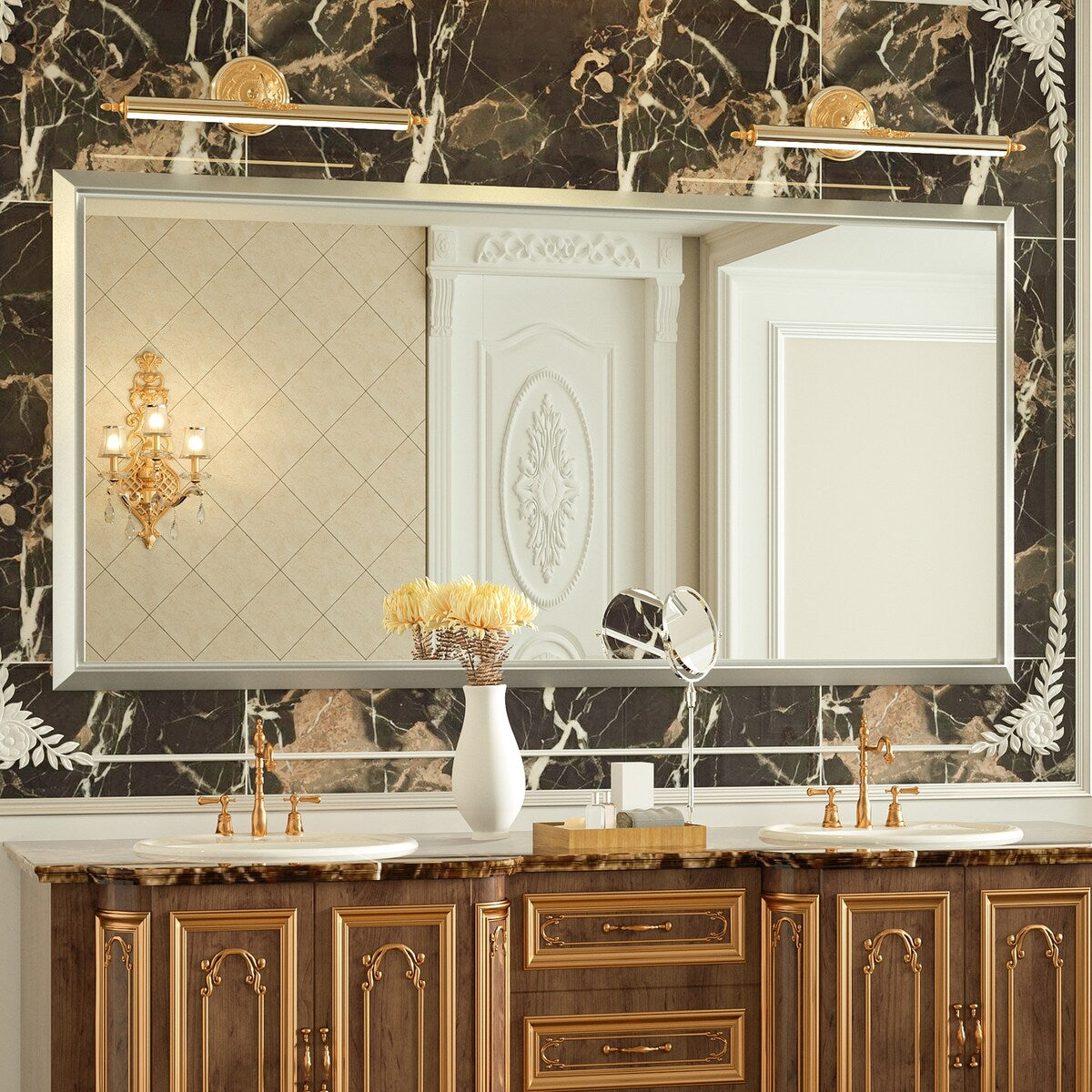 Bathroom Mirrors Wall Mounted Rectangle Vanity Cosmetic Makeup Mirror