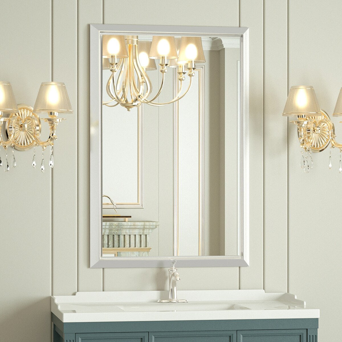 Bathroom Mirrors Wall Mounted Rectangle Vanity Cosmetic Makeup Mirror