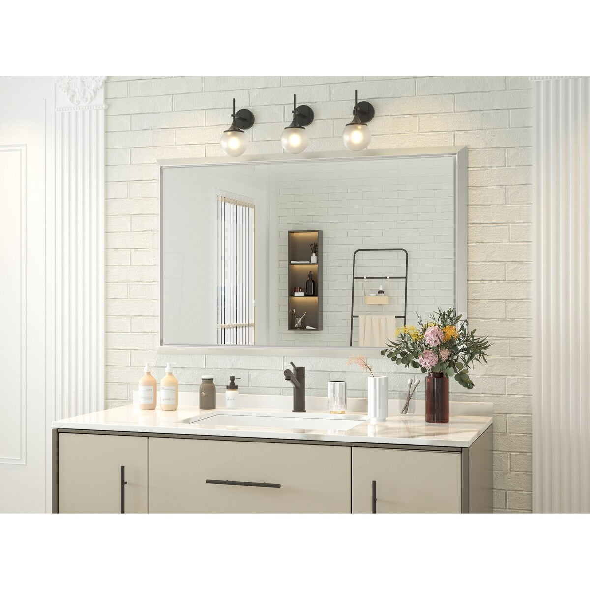 Bathroom Mirrors Wall Mounted Rectangle Vanity Cosmetic Makeup Mirror