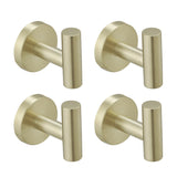Bathroom Robe Hook Round Towel Hook in Stainless Steel(4-Pack)