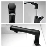 3-Way Swivel Bathroom Sink Pull Out Faucet Single Hole with Hand Spray in Black / Gold