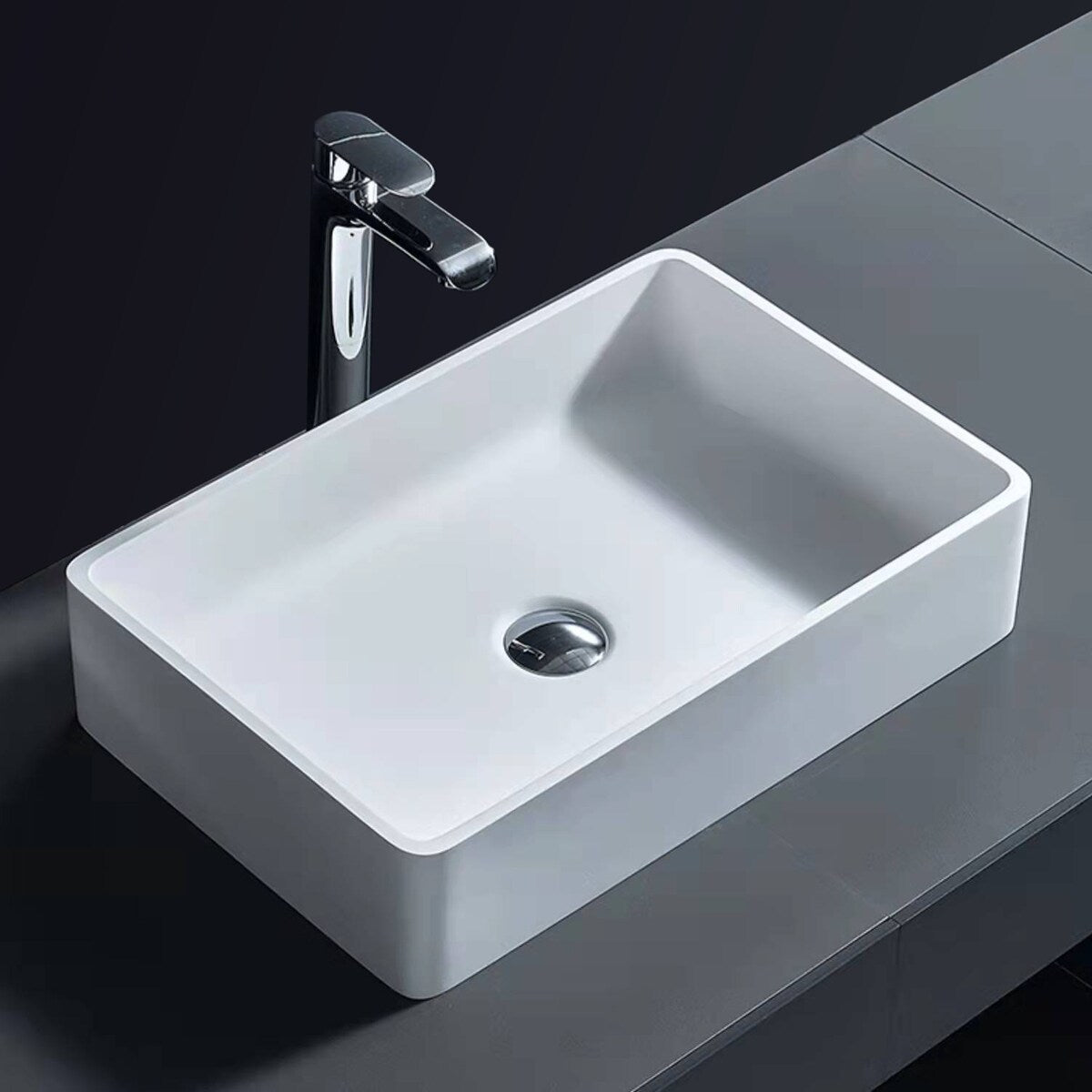 Bathroom Solid Surface Counter Top Wash Basin Sink - 21.45"