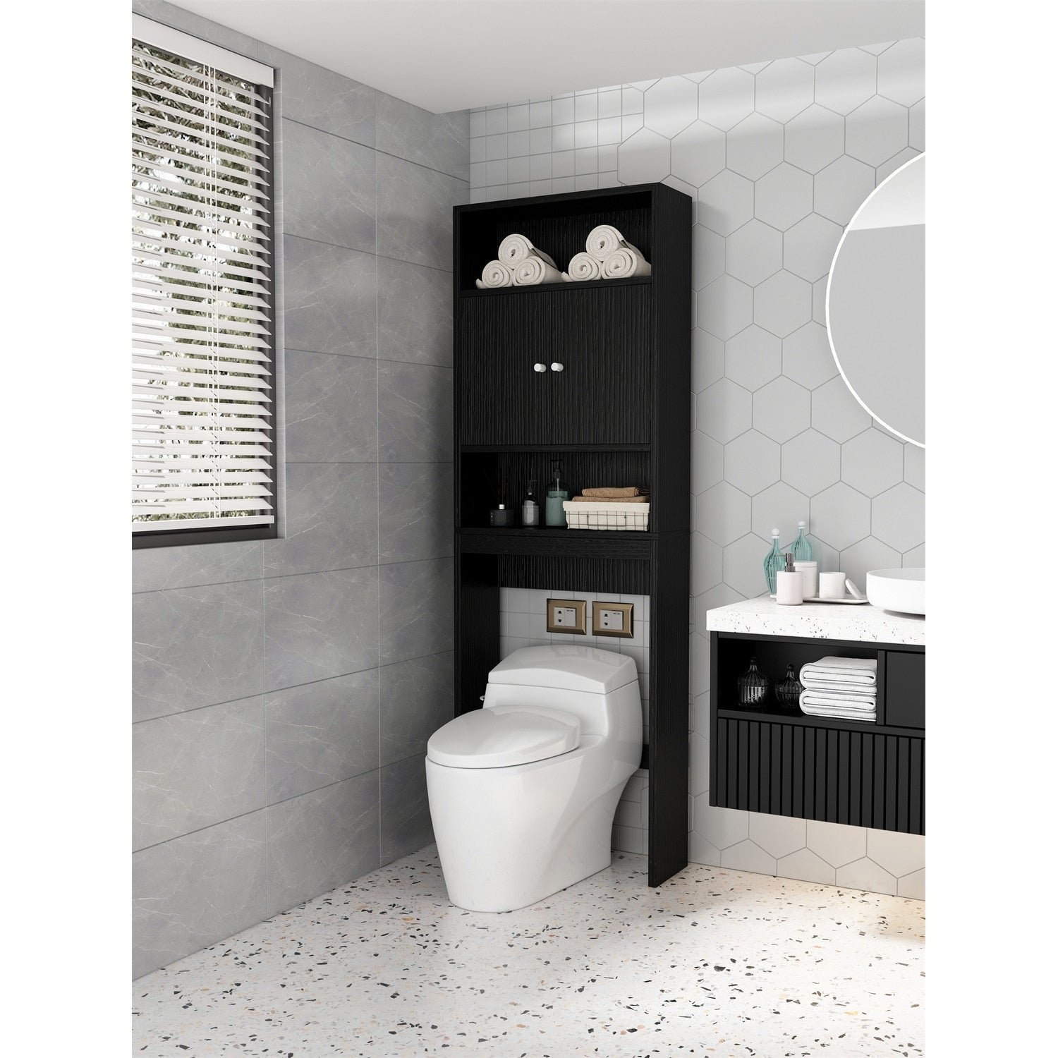 Over the Toilet Bathroom Storage, discount White