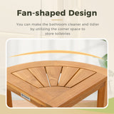 Bathroom Stool with Storage Shelf, Teak Shower Bench Waterproof Wood Bench, Shower Seat