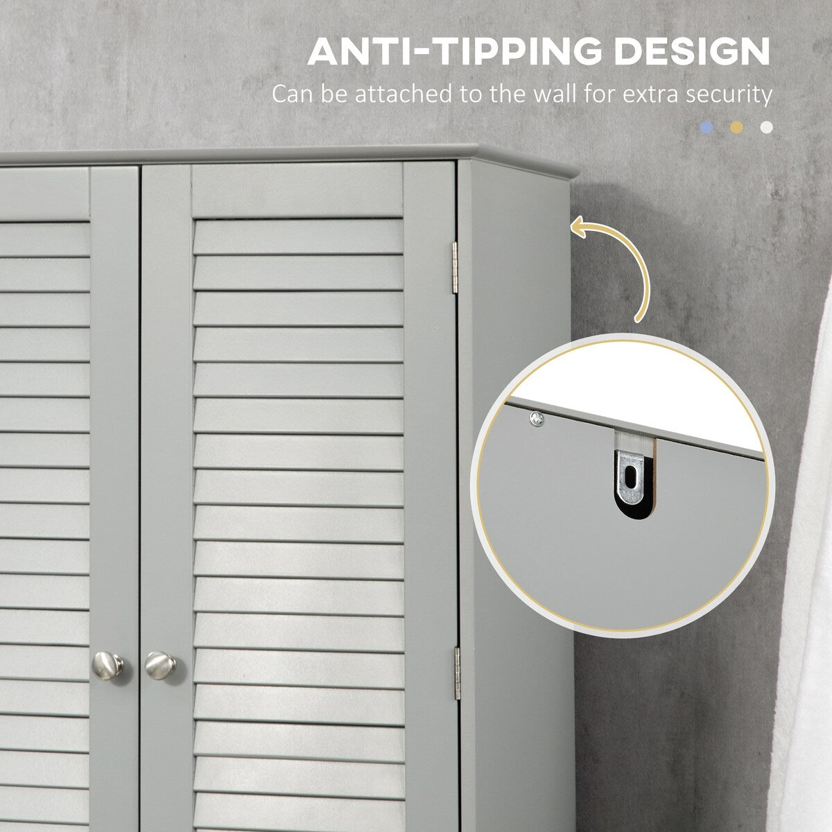 Bathroom Storage Cabinet with Countertop and Adjustable Shelf