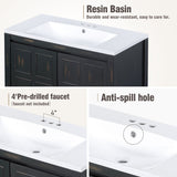 Bathroom Storage Vanity with Resin Sink & 2 Doors