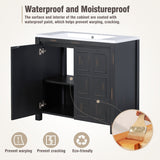 Bathroom Storage Vanity with Resin Sink & 2 Doors