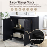 Bathroom Storage Vanity with Resin Sink & 2 Doors
