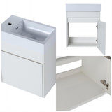 Wall 18'' Single Bathroom Vanity with Sink and Resin Vanity Top