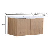24/30/36 Inch Wall Mounted Single Bathroom Vanity with Resin Vanity Top in Walnut / Oak