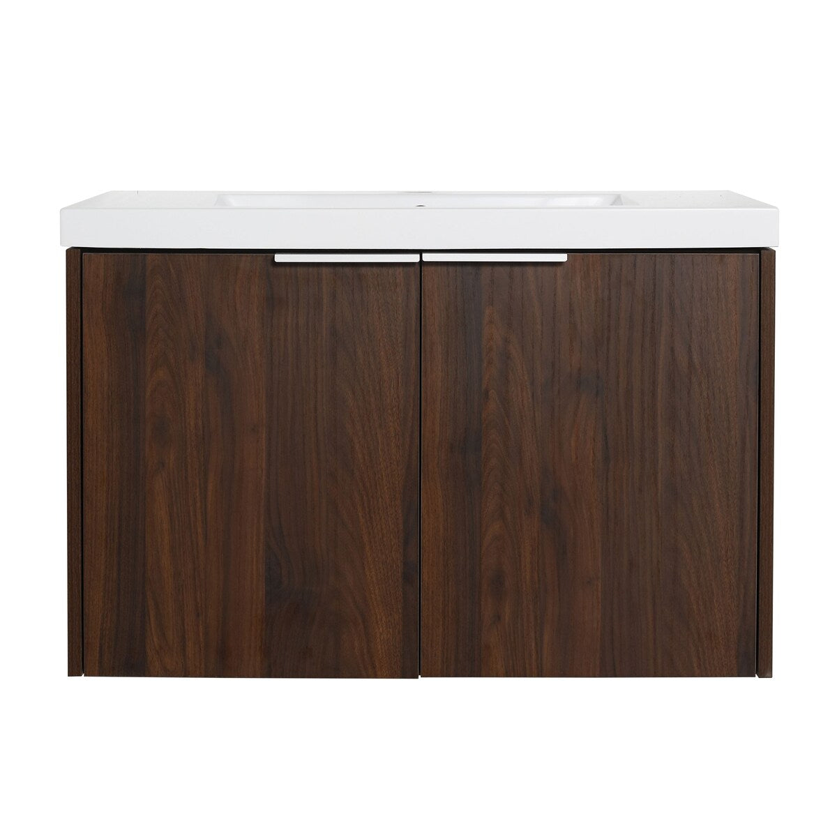 24/30/36 Inch Wall Mounted Single Bathroom Vanity with Resin Vanity Top in Walnut / Oak