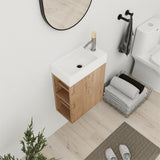 Bathroom Vanity With Sink In 12/16 Inch, Floating Bathroom Vanity With Soft Close Door And Shelf