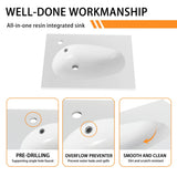 Bathroom Vanity With Sink In 24/30 Inch, Floating Bathroom Vanity With Soft Close Door