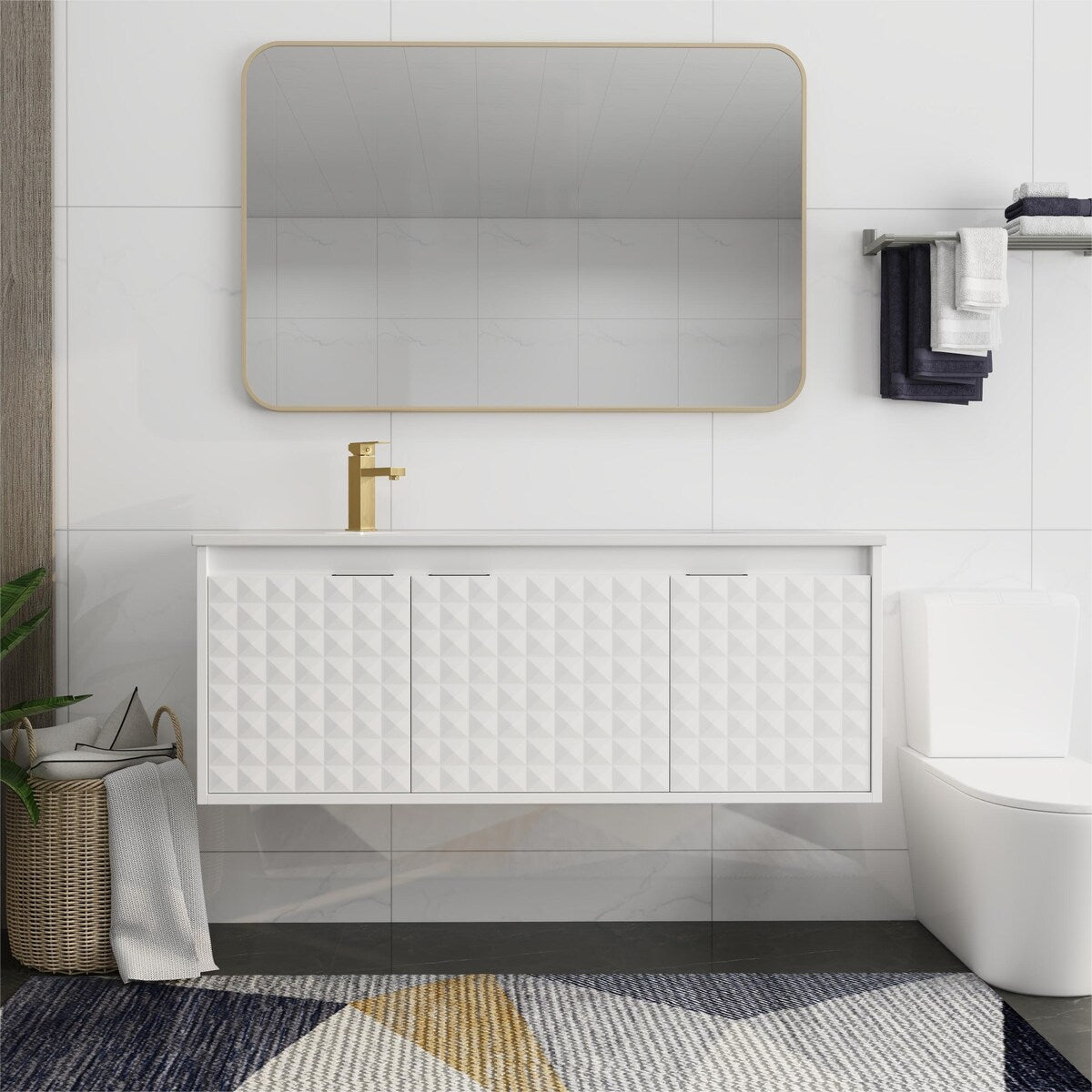 Bathroom Vanity With Sink In 24/30 Inch, Floating Bathroom Vanity With Soft Close Door