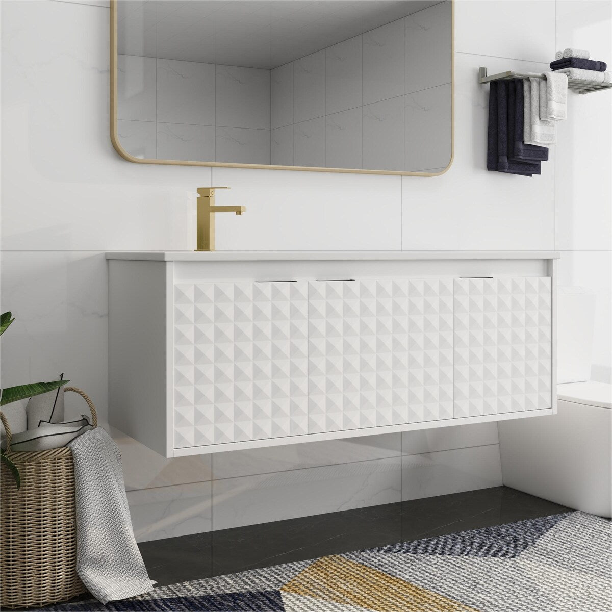 Bathroom Vanity With Sink In 24/30 Inch, Floating Bathroom Vanity With Soft Close Door