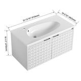 Bathroom Vanity With Sink In 24/30 Inch, Floating Bathroom Vanity With Soft Close Door