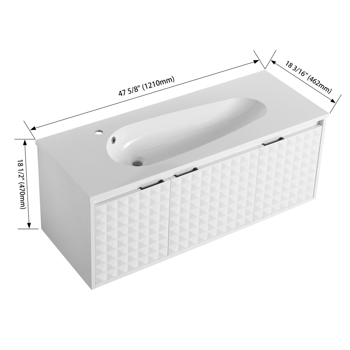 Bathroom Vanity With Sink In 24/30 Inch, Floating Bathroom Vanity With Soft Close Door
