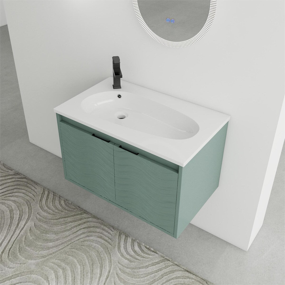 Bathroom Vanity With Sink In 24/30 Inch, Floating Bathroom Vanity With Soft Close Door