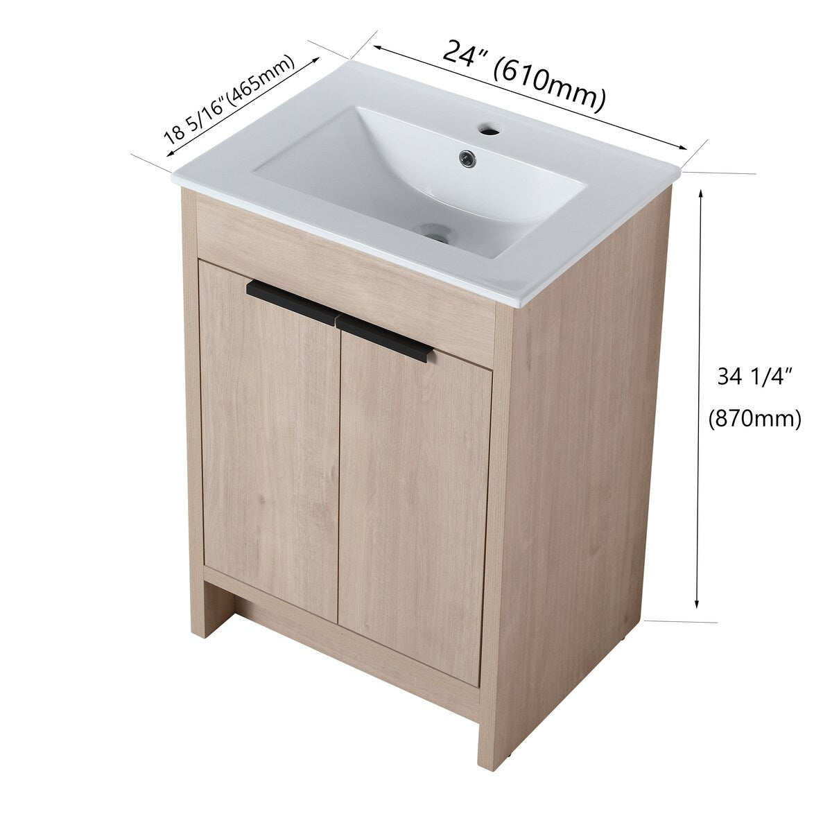 Bathroom Vanity With Sink In 24/30/36 Inch, Freestanding Bathroom Vanity With Soft Close Door and Adjustable Shelf