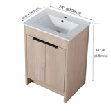 Bathroom Vanity With Sink In 24/30/36 Inch, Freestanding Bathroom Vanity With Soft Close Door and Adjustable Shelf