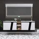 Bathroom Vanity With Sink In 32/36/40/84/76/92 Inch, Floating Bathroom Vanity With Soft Close Door