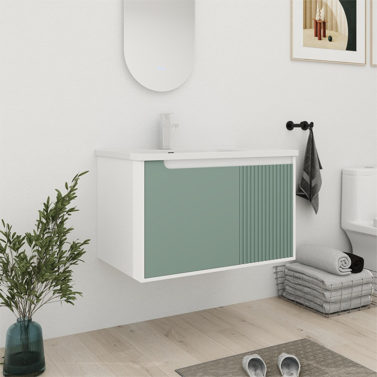 Bathroom Vanity With Sink In 32/36/40/84/76/92 Inch, Floating Bathroom Vanity With Soft Close Door
