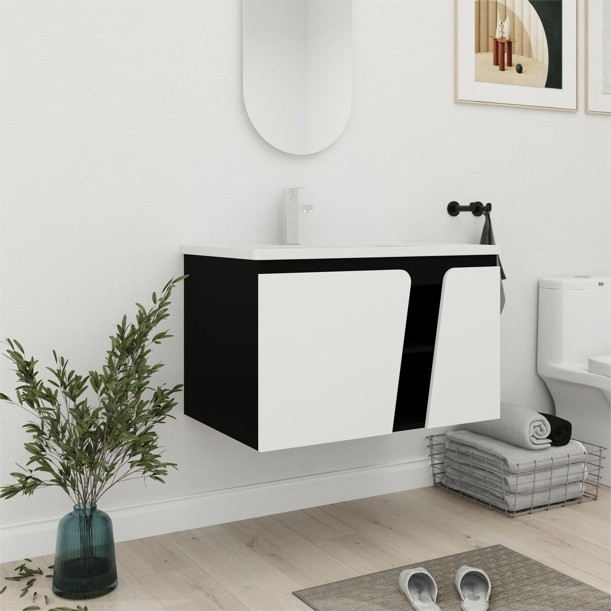 Bathroom Vanity With Sink In 32/36/40/84/76/92 Inch, Floating Bathroom Vanity With Soft Close Door