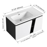 Bathroom Vanity With Sink In 32/36/40/84/76/92 Inch, Floating Bathroom Vanity With Soft Close Door