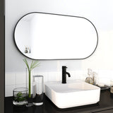 Bathroom Wall-Mounted Mirror with Black Aluminum Frame