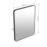 Bathroom Wall-Mounted Mirror with Black Aluminum Frame