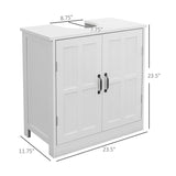 Bathroom Wood Pedestal Sink Cabinet with Adjustable Shelf (No Sink)