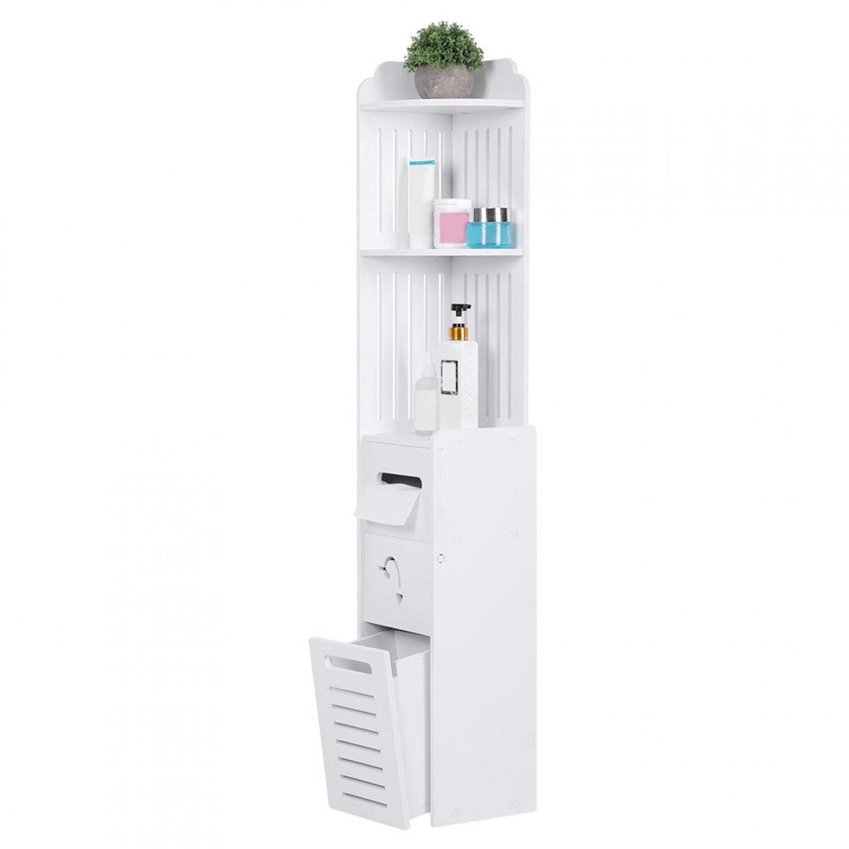 Bathroom corner cabinet wooden floor storage rack locker kitchen
