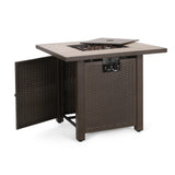 Baton Outdoor Outdoor 40,000 BTU Iron Square Fire Pit by Christopher Knight Home