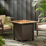 Baton Outdoor Outdoor 40,000 BTU Iron Square Fire Pit by Christopher Knight Home