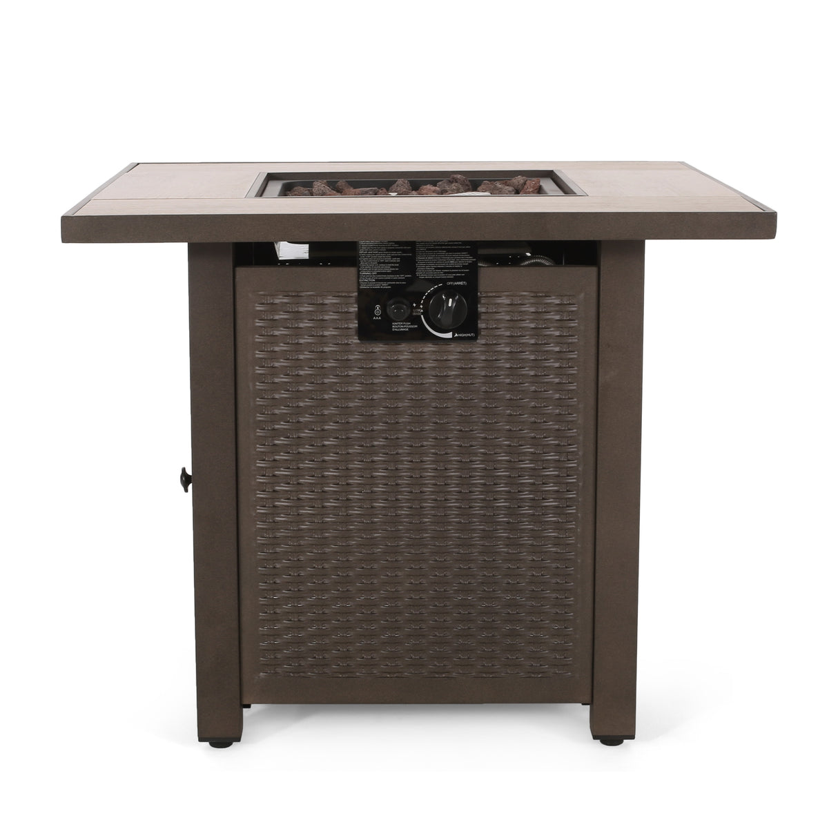 Baton Outdoor Outdoor 40,000 BTU Iron Square Fire Pit by Christopher Knight Home