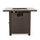 Baton Outdoor Outdoor 40,000 BTU Iron Square Fire Pit by Christopher Knight Home